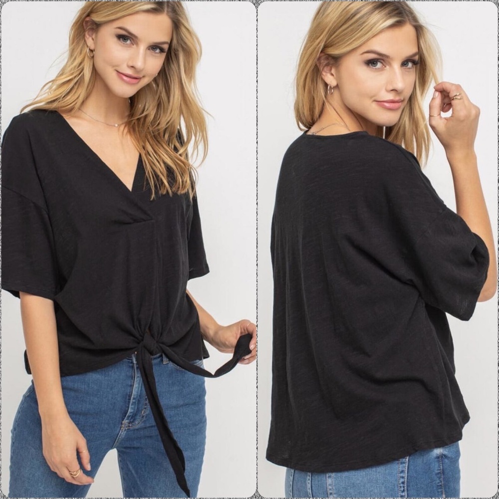 Off The Table Tie Front Tee